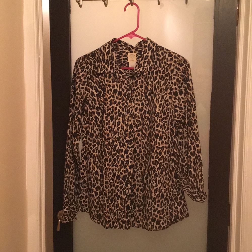 J. Crew leopard print button down